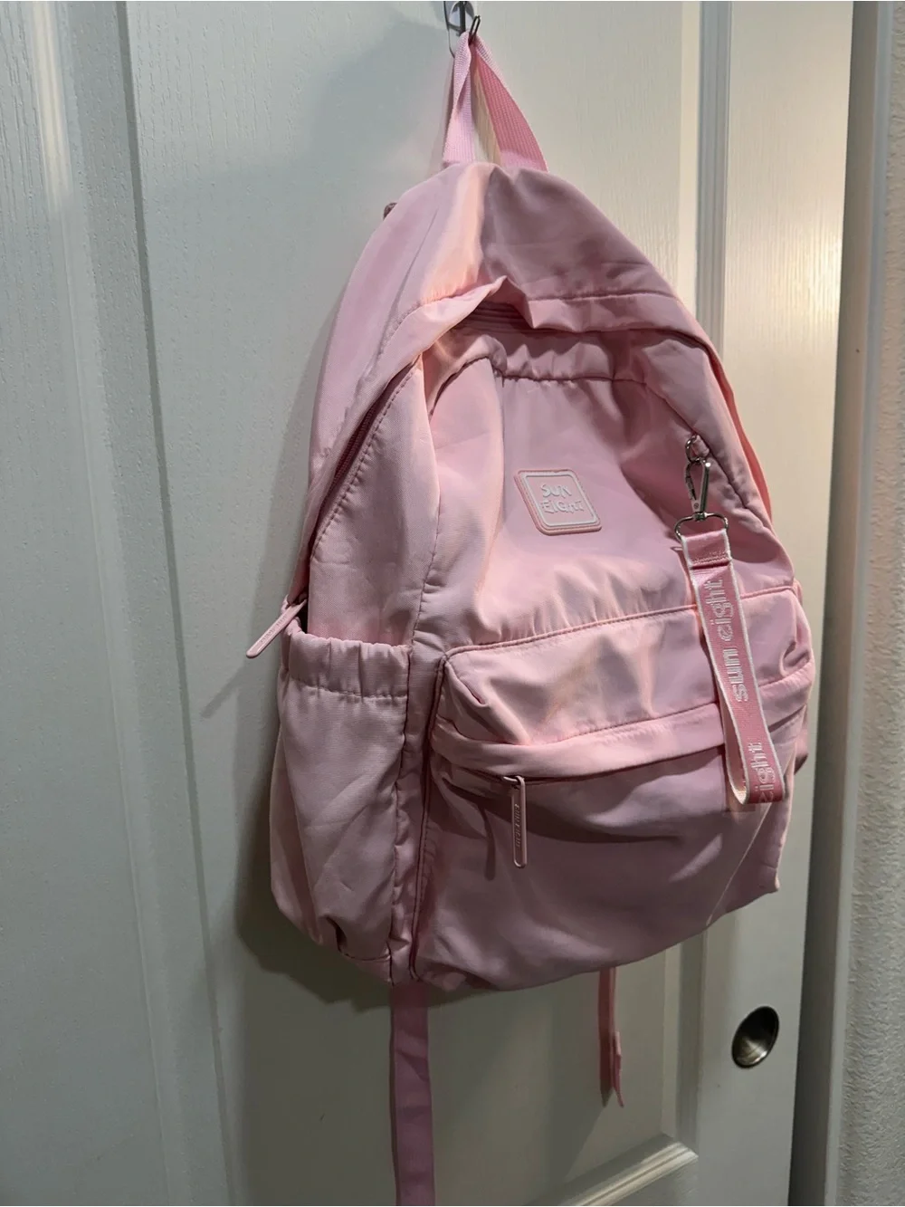 Sun Eight Pink Backpack Multi Pocket School Travel Bag